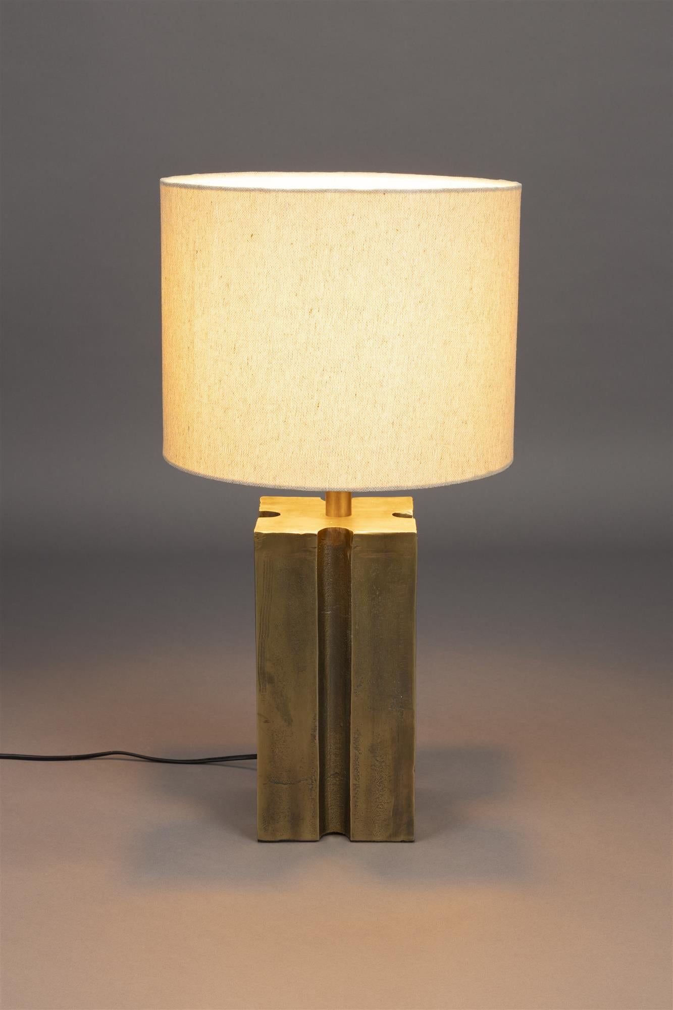 Block Brass Table Lamp