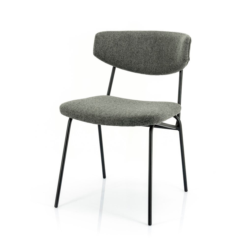 Curved Dark Grey Dining Chair