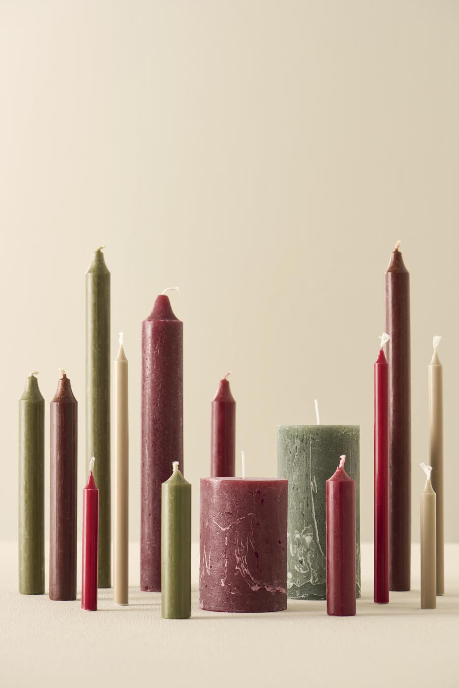 Rustic candle Bordeaux Medium
