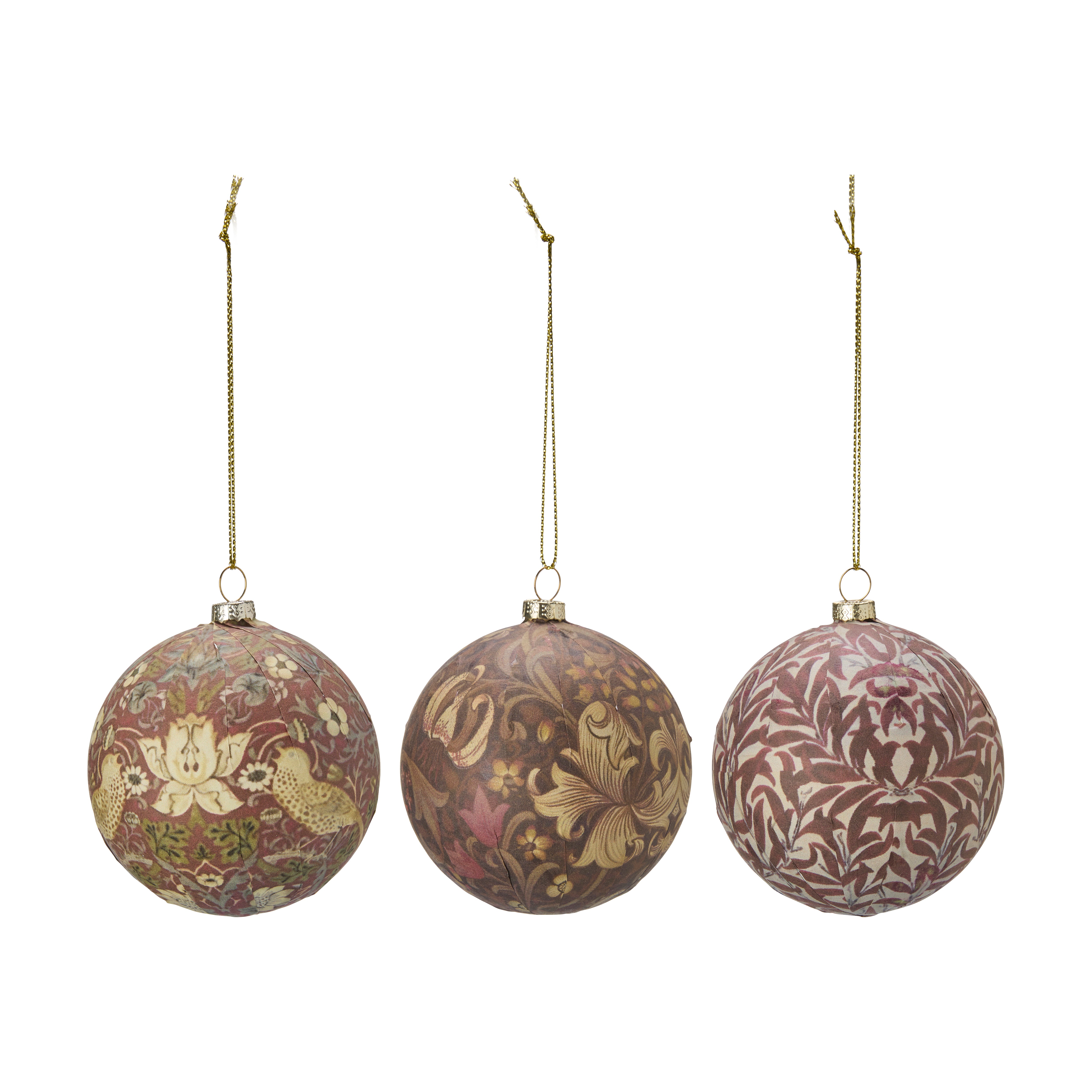 Burgandy William Morris Baubles