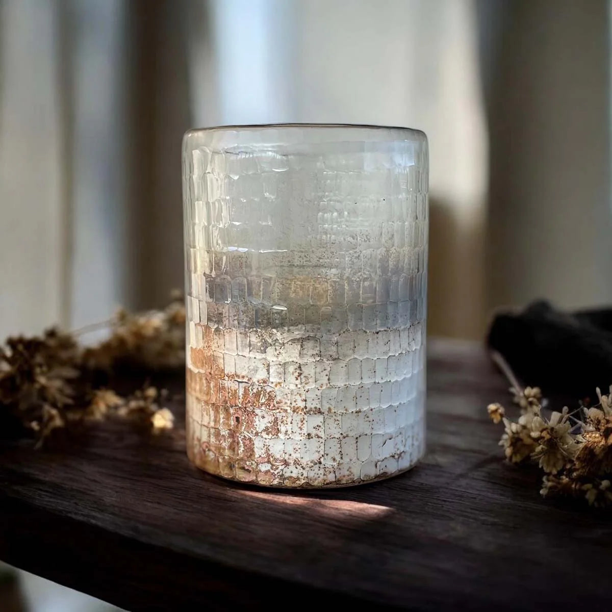 Small Hammered Candle Holder