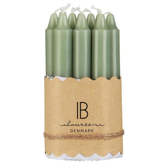 Pack of 10 Mini Candles- Dusty Green