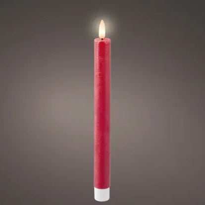 LED Taper Candle- Christmas Red