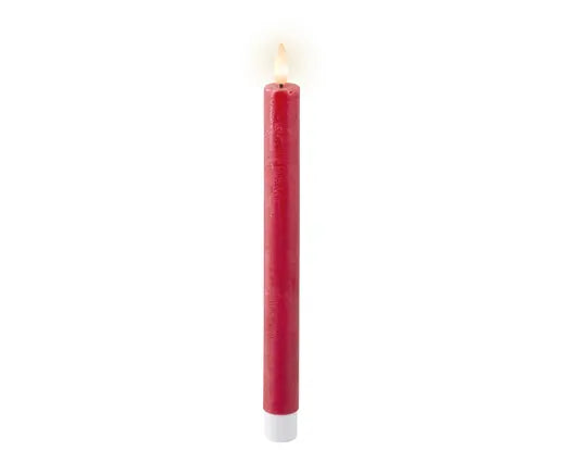 LED Taper Candle- Christmas Red