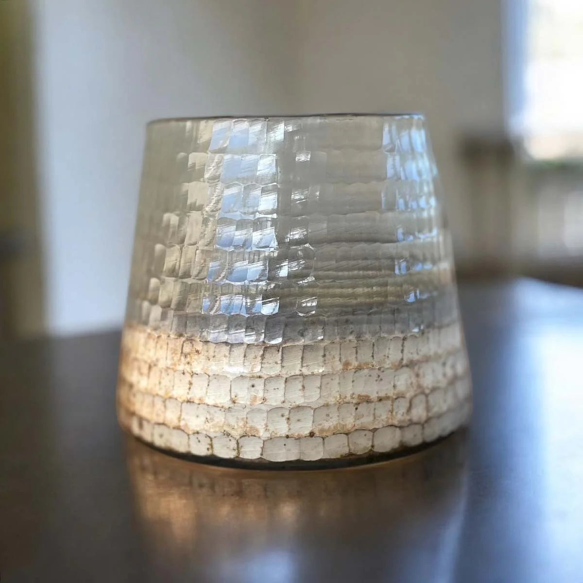 Large Hammered Candle Holder