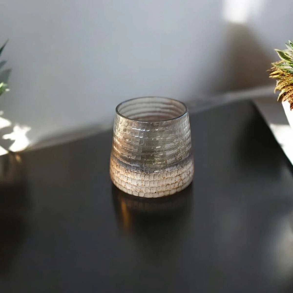 Large Hammered Candle Holder