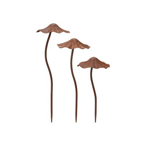 Metal Outdoor Mushrooms Set of 3
