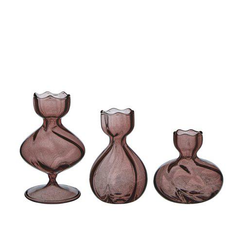 Plum Glass Mini Vases