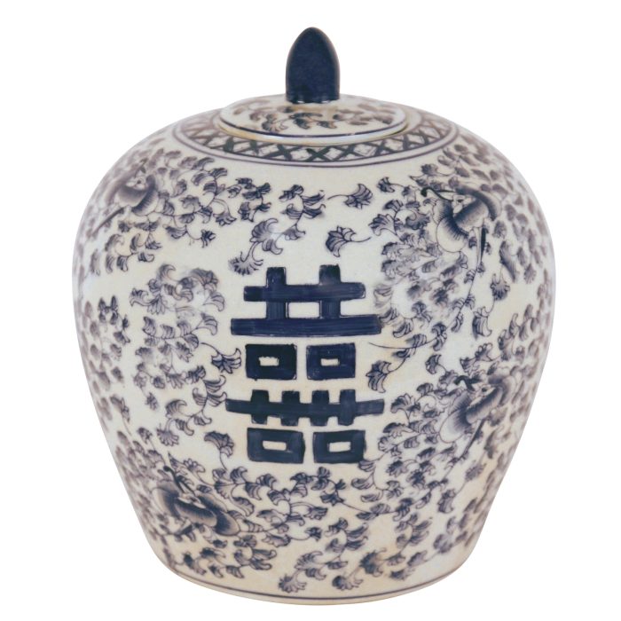 Temple Jar - Blue/White Oriental