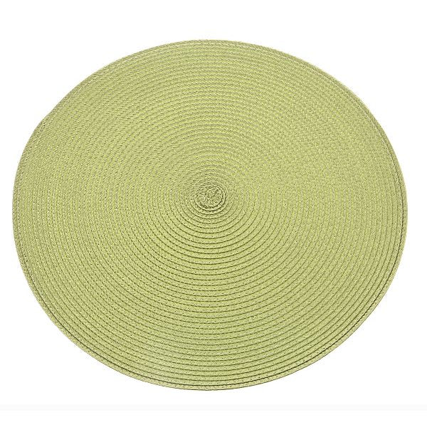 Circular ribbed placemat apple