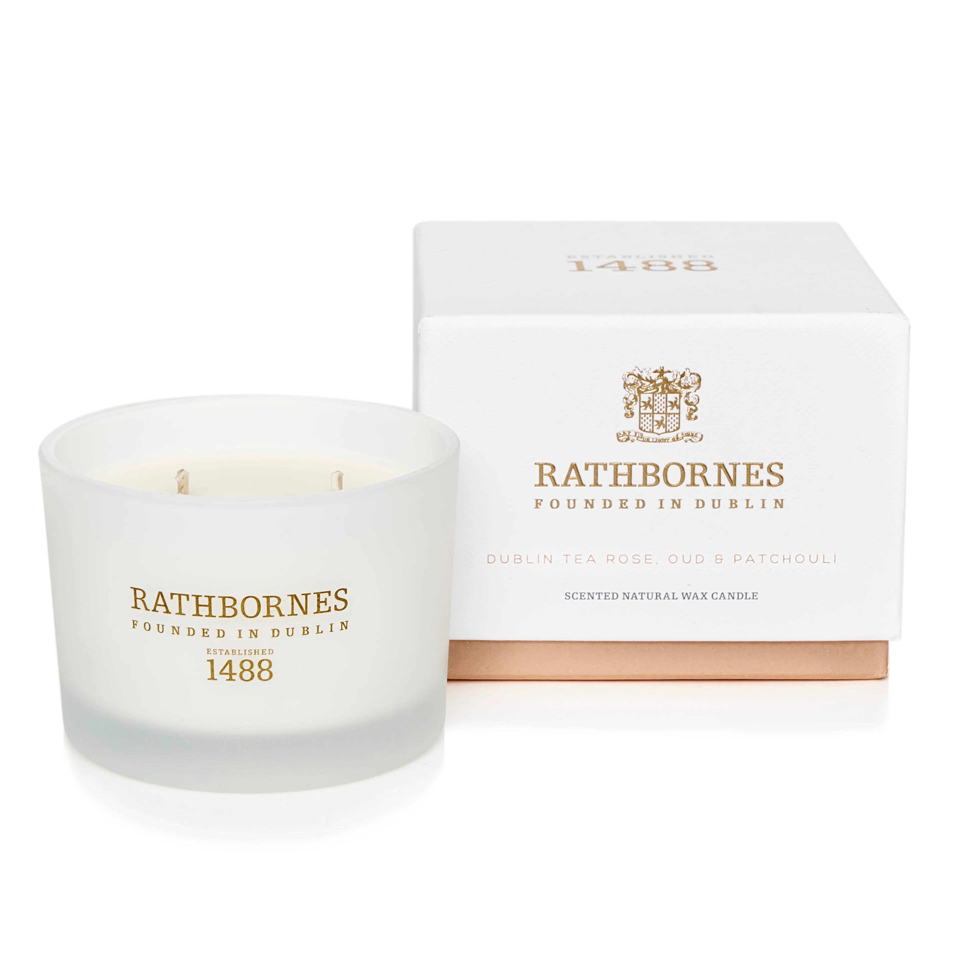 Rathbornes Classic Candle - Dublin Tea Rose, Oud & Patchouli