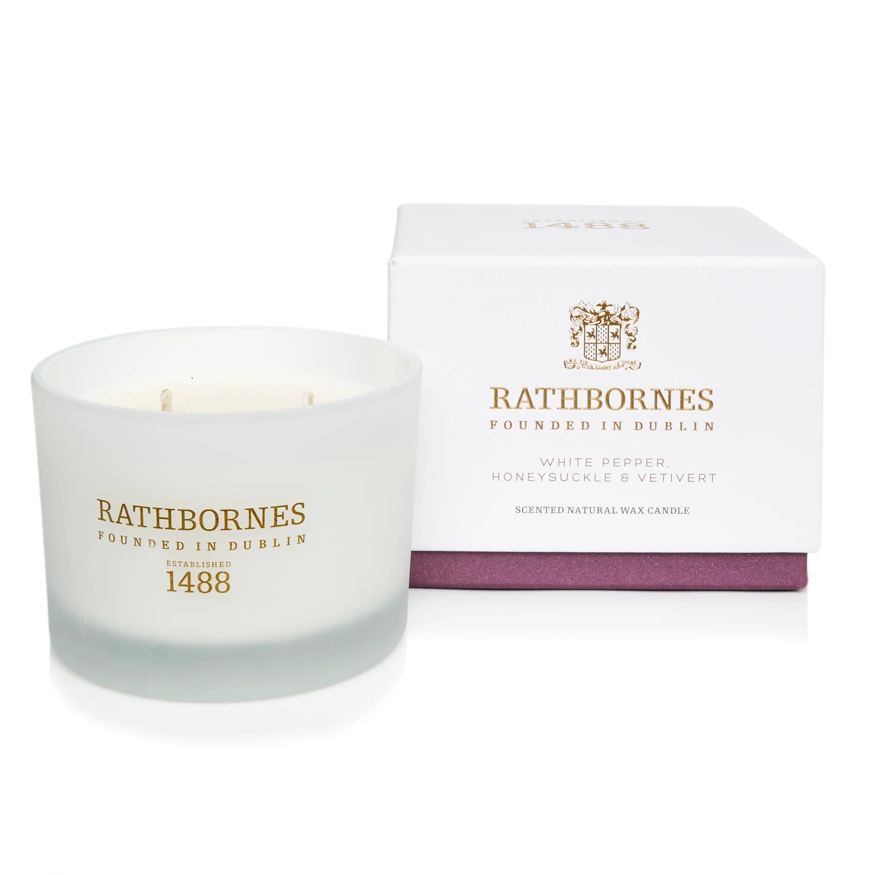 Rathbornes Classic Candle - White Pepper, Honeysuckle & Vetivert