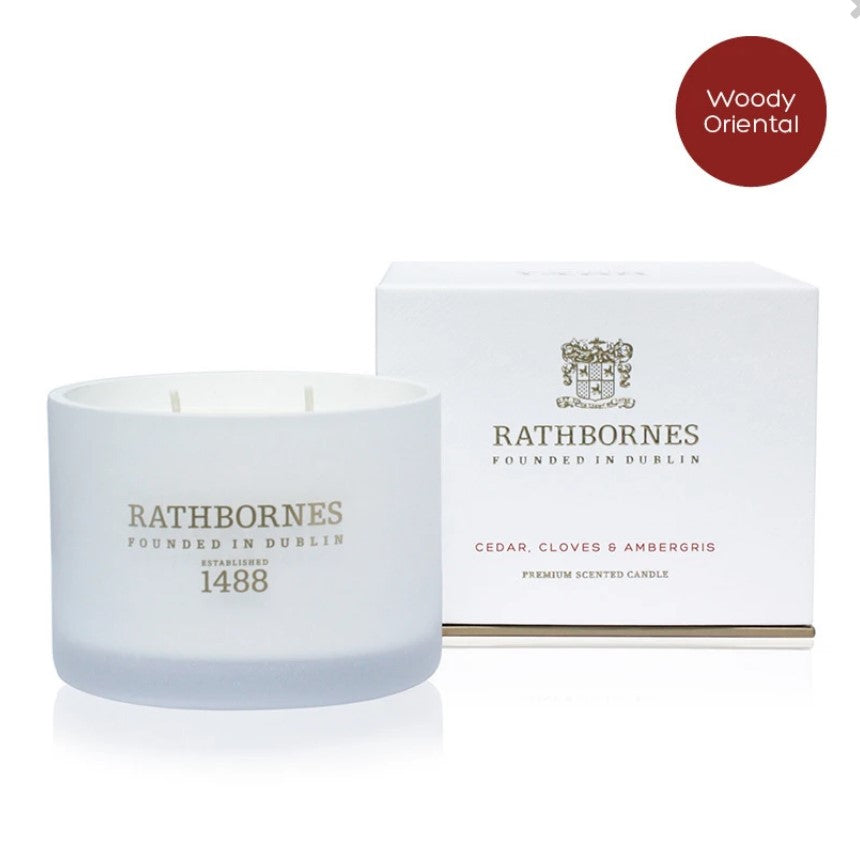 Rathbornes Classic Candle - Cedar, Cloves & Ambergris