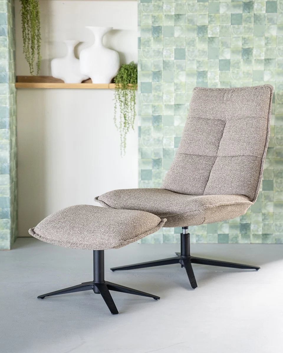 Armchair Marcus with footstool - green Baquer