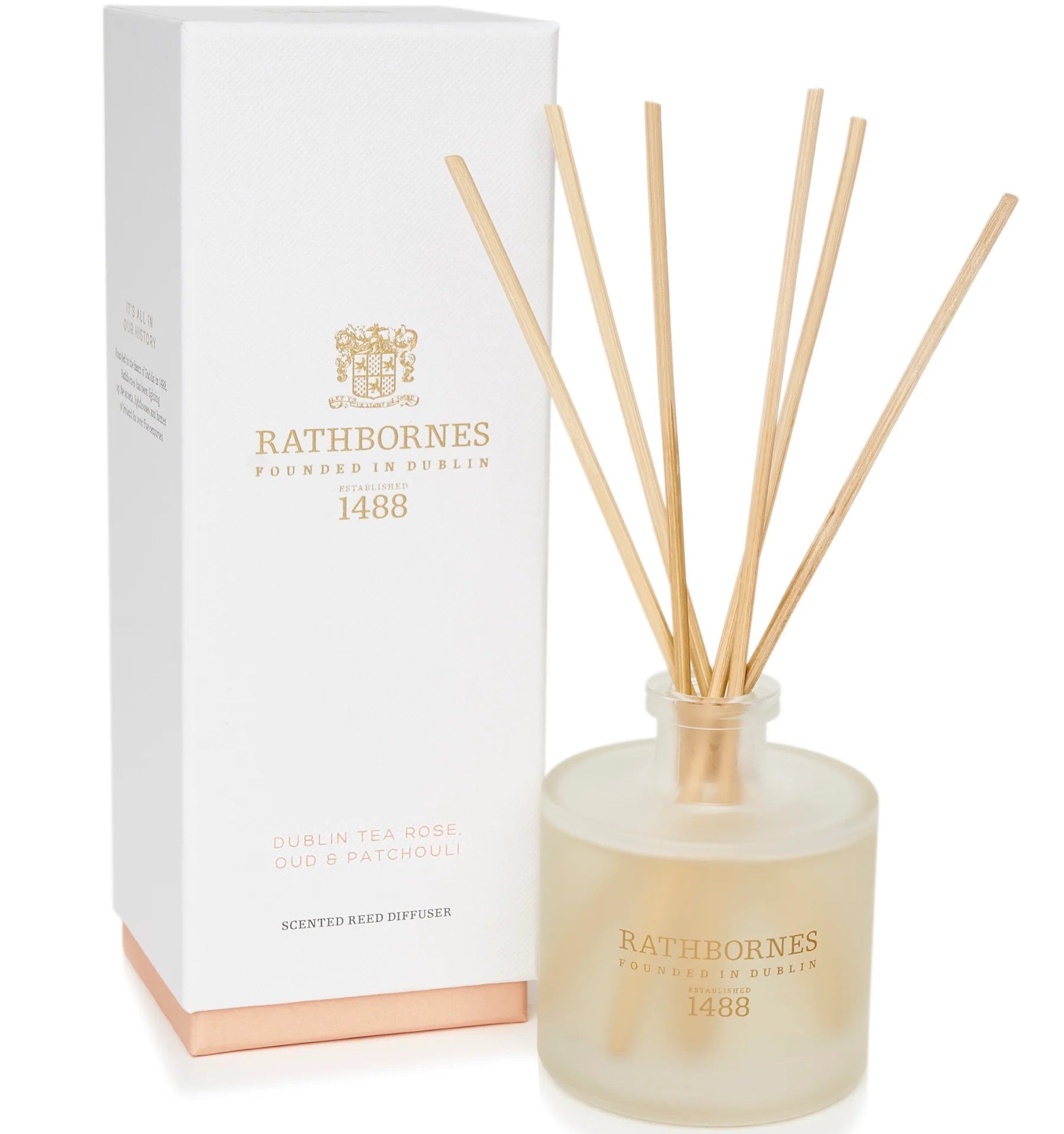 Rathbornes Reed Diffuser - Dublin Tea Rose, Oud & Patchouli
