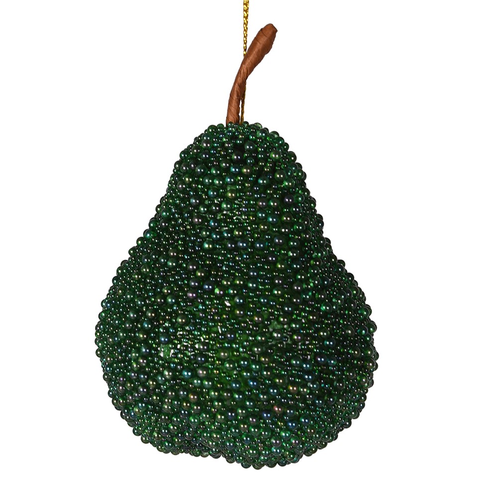Emerald Beaded Pear