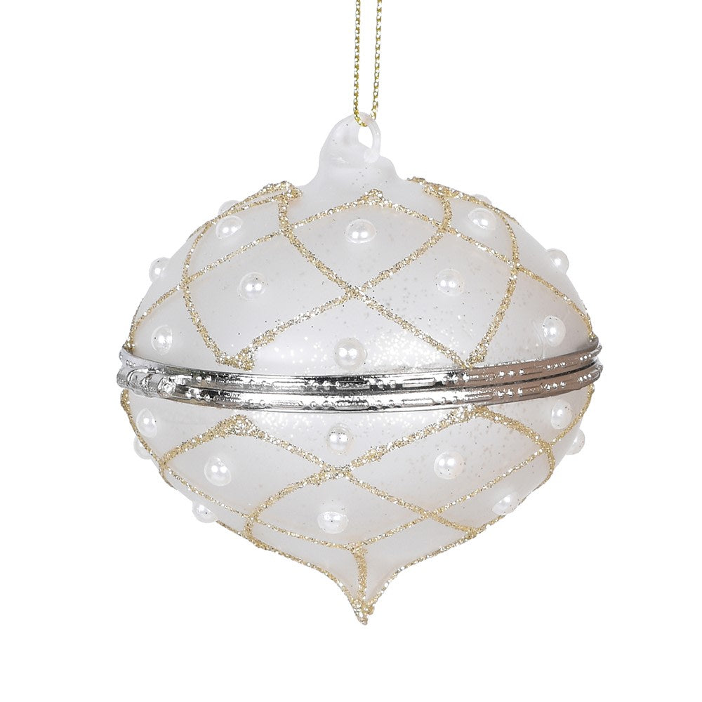 Frosted Pearl Openable Bauble