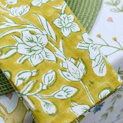 Lily Block Print Napkin Lemon