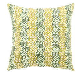 Lily Block Print Cushion Lemon