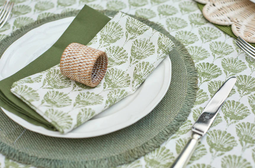 Carnation Table Cloth Olive