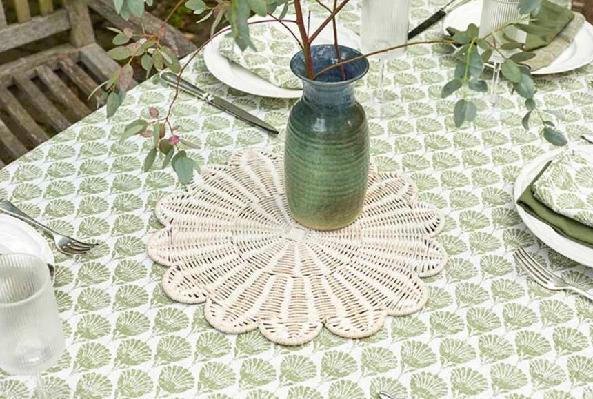 Carnation Table Cloth Olive