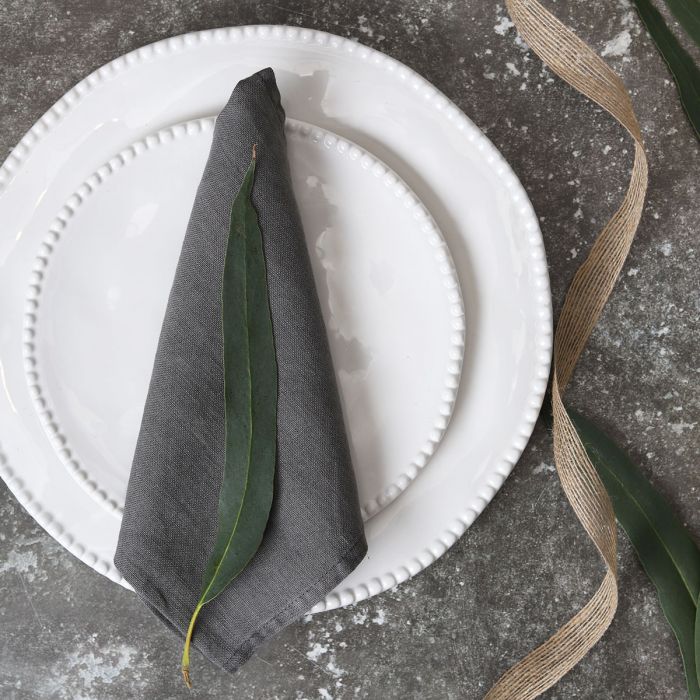 Dark Grey Linen Napkins