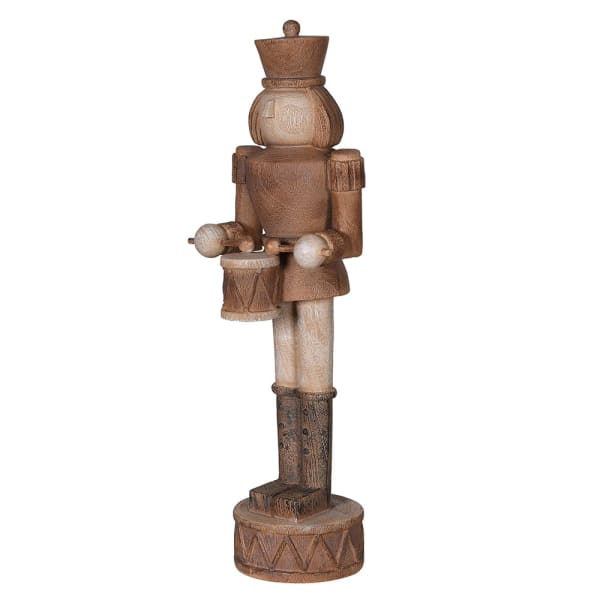 Wooden nutcracker figure on a white background