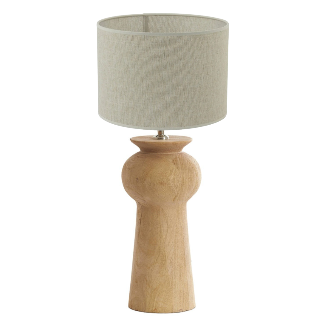 BAGLIO wood lamp with drum shade