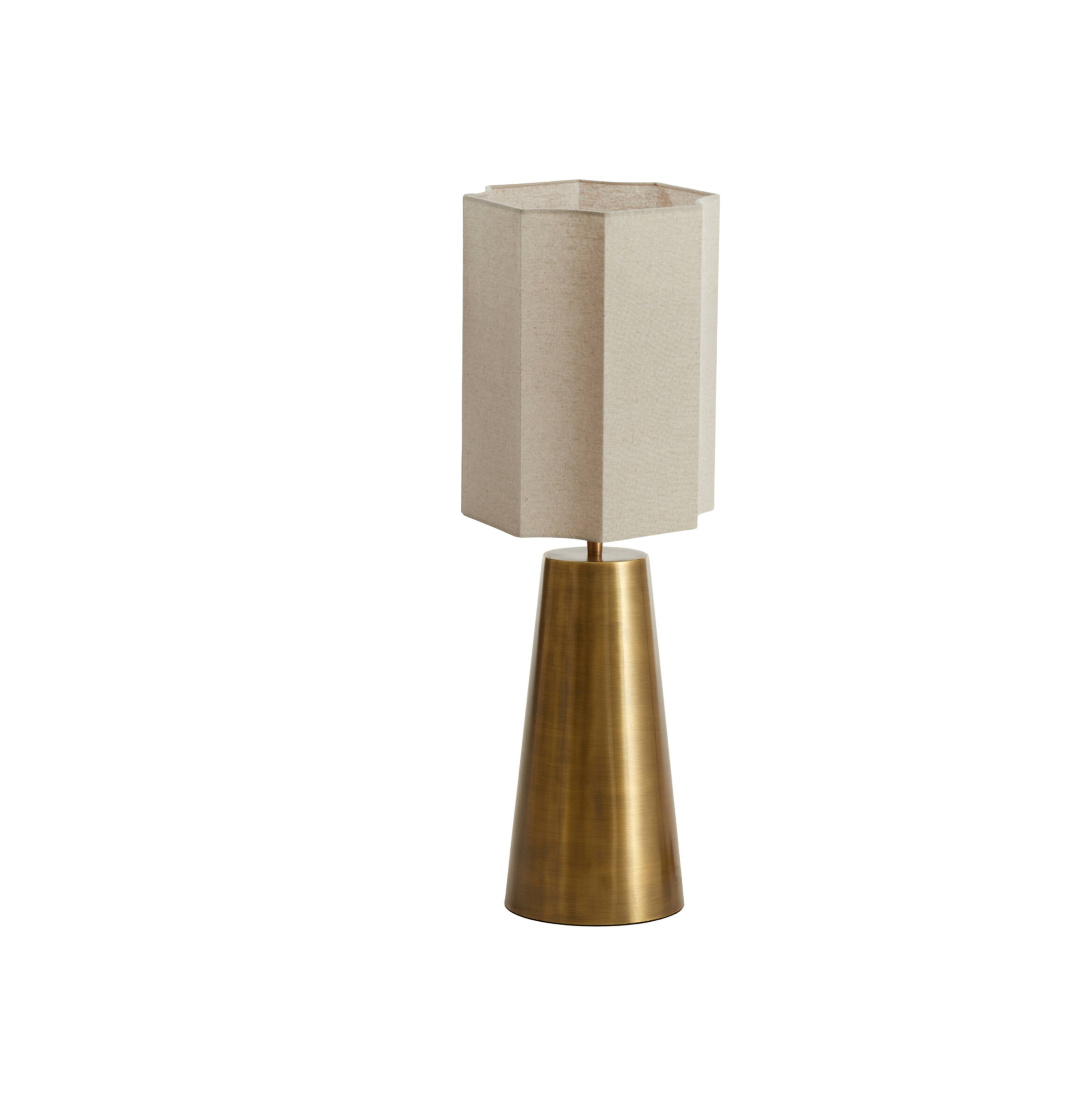 Antique Bronze Cone Lamp with scalloped shade