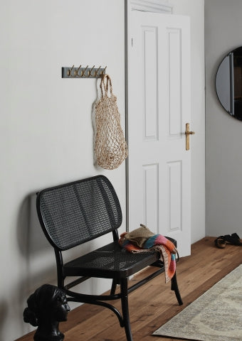 Matt Grey & Brass 6 Hook