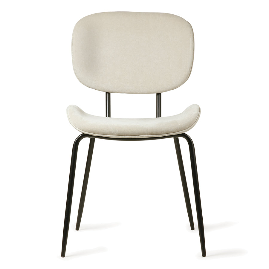 Cream Velour Dining Chair