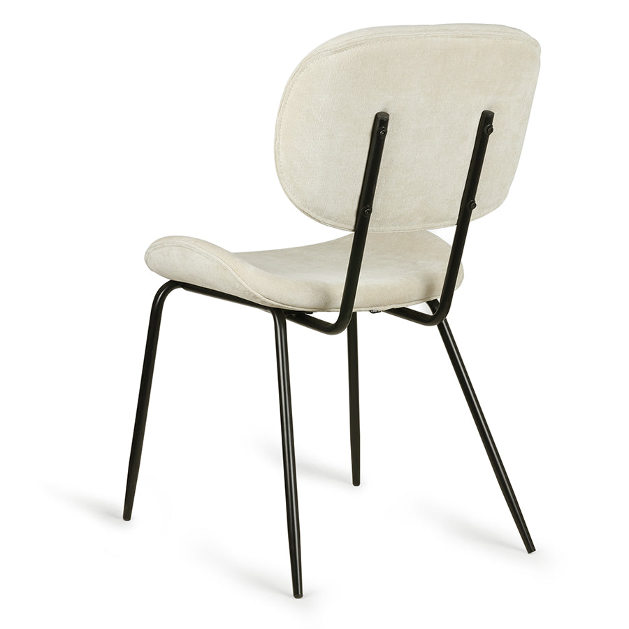 Cream Velour Dining Chair