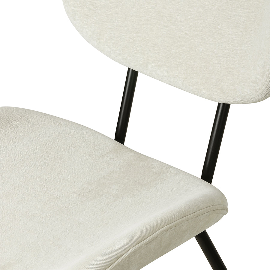 Cream Velour Dining Chair