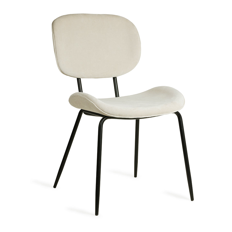 Cream Velour Dining Chair