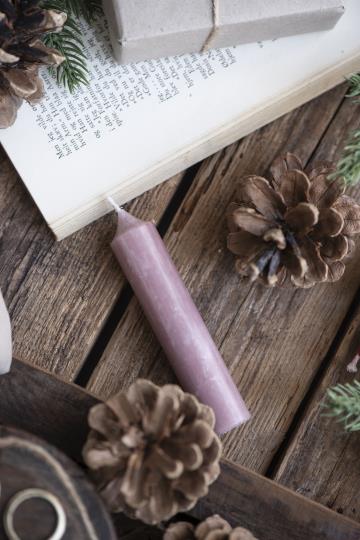 Short dinner candle Old Rose Set of 4