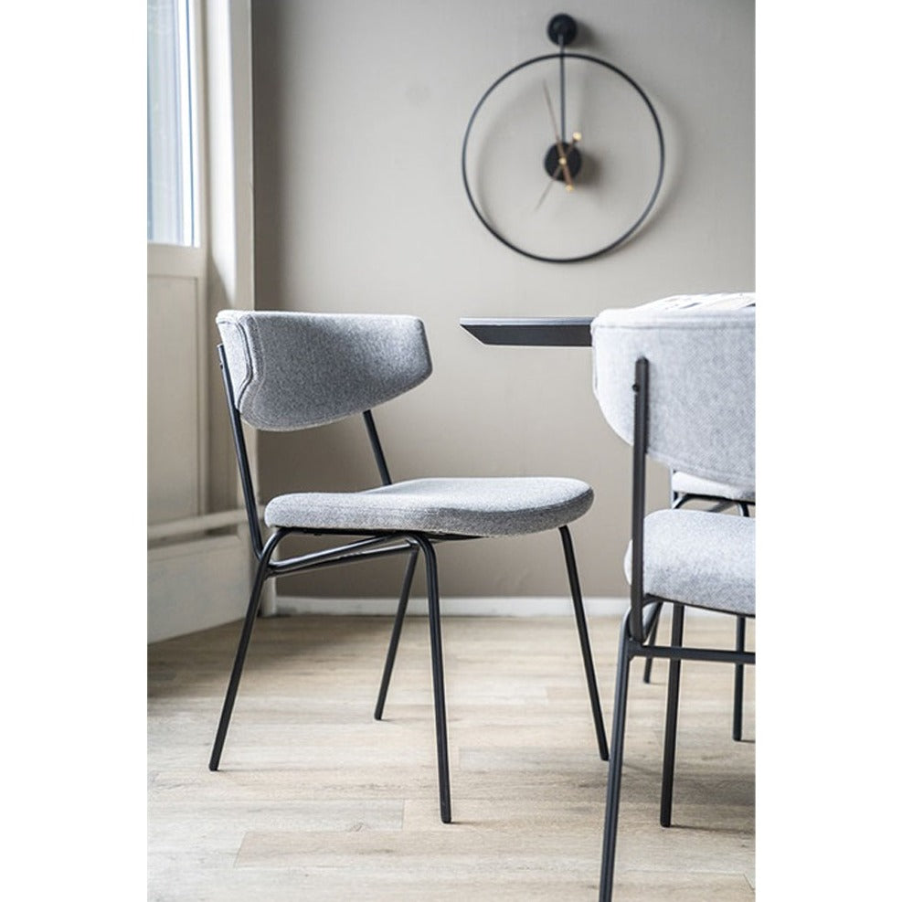 Curved Dark Grey Dining Chair