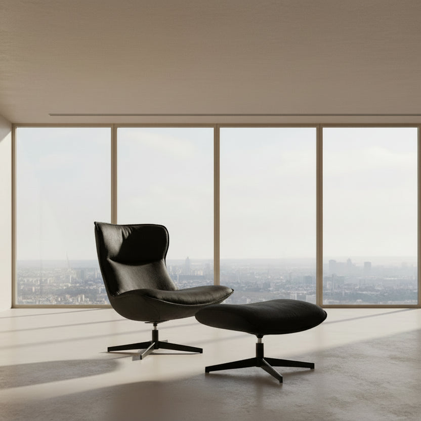 Lounge chair and Footstool Anthracite