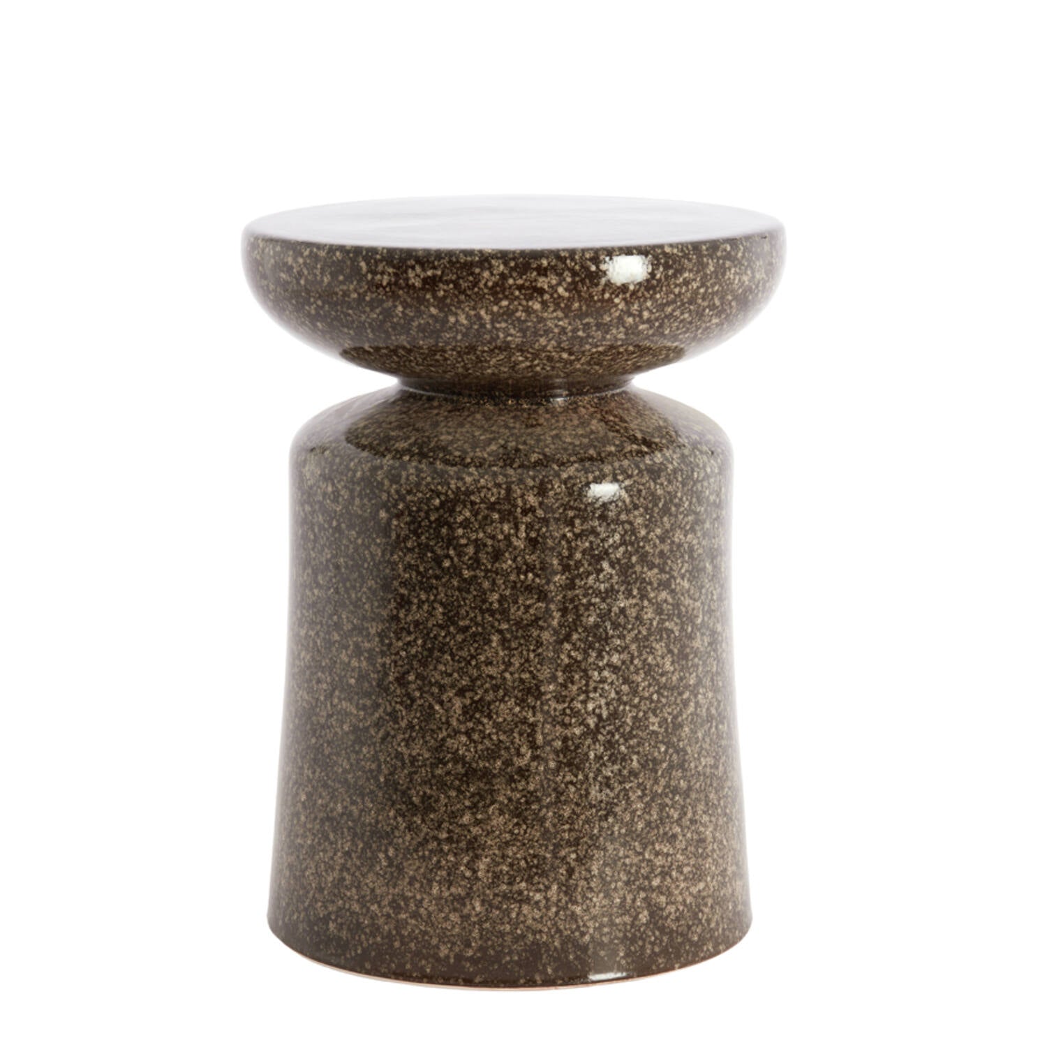 Dark brown ceramic side table