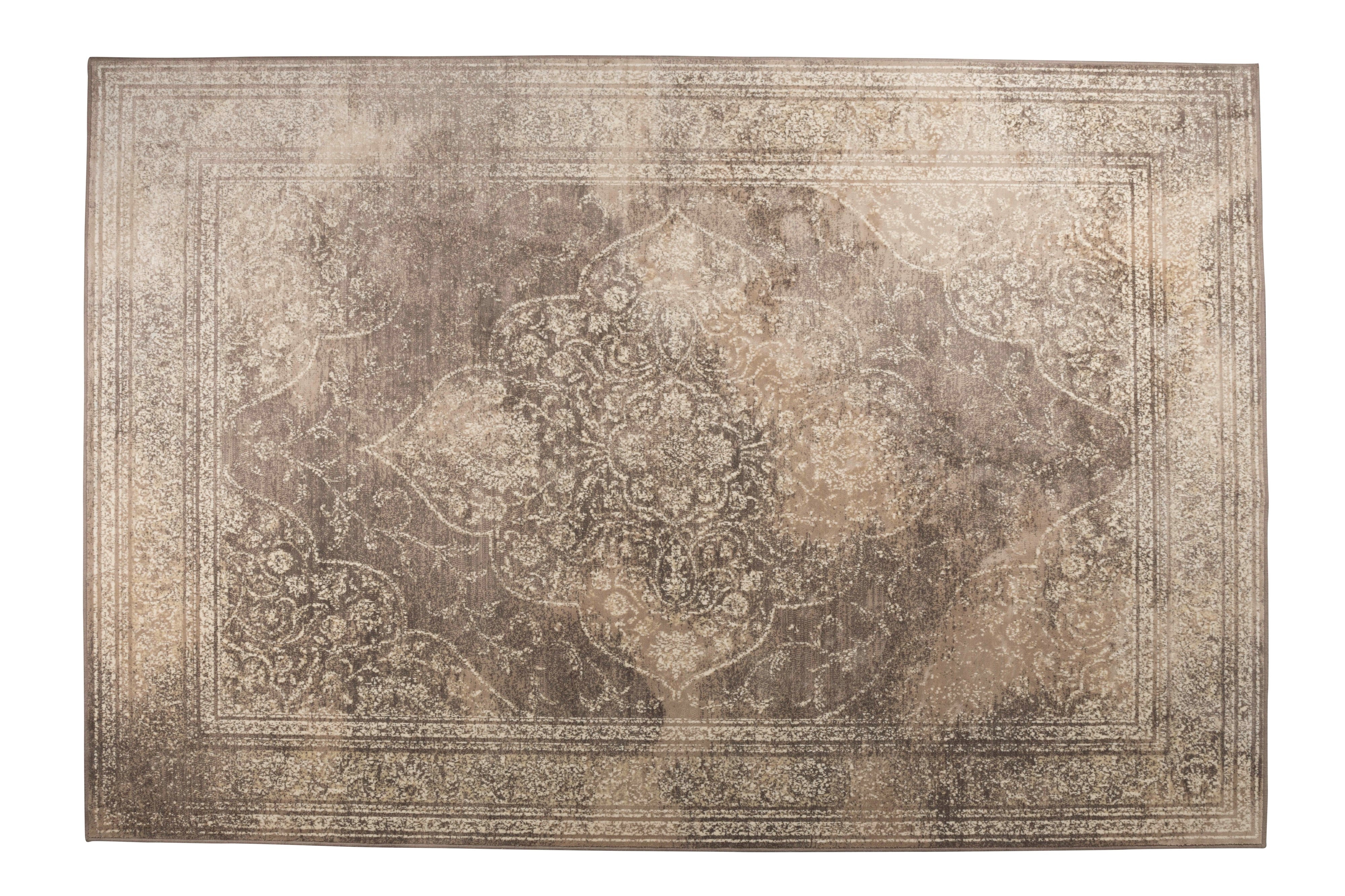Washed Effect Light Grey Rug