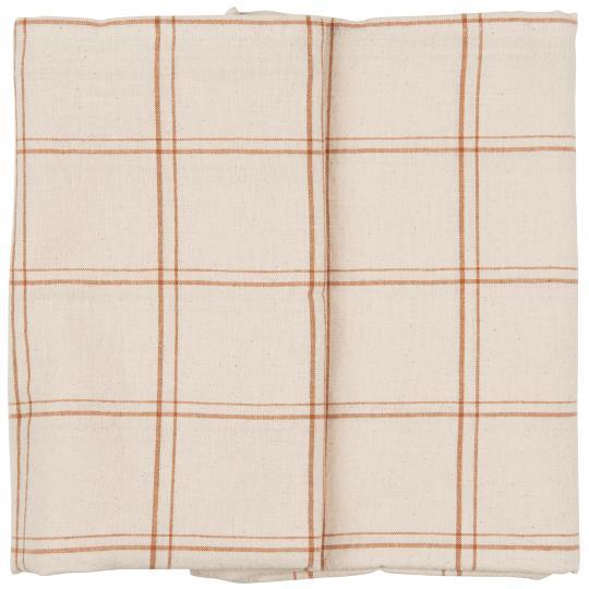 Cotton Table Cloth with Rust Checkered Design