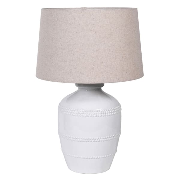 White Bead Table Lamp
