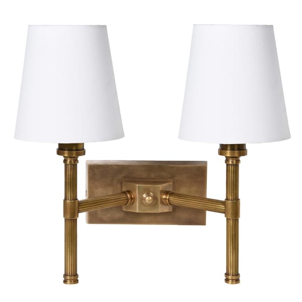 Double Brass Wall Light