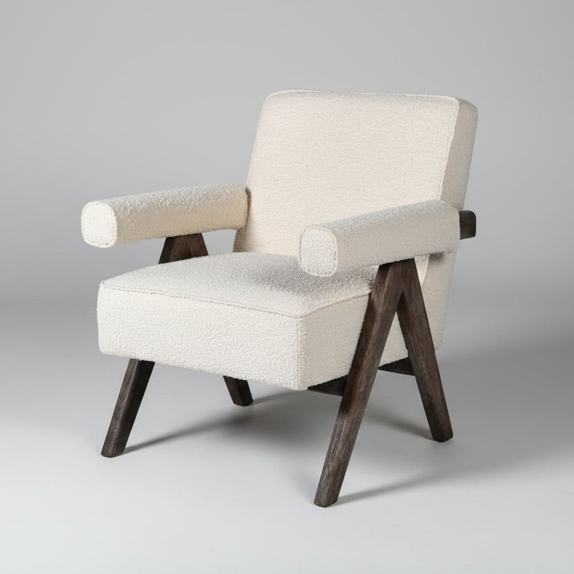 Ivory Boucle Occassional Chair