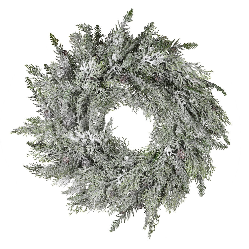 Pinecone Snowy Wreath