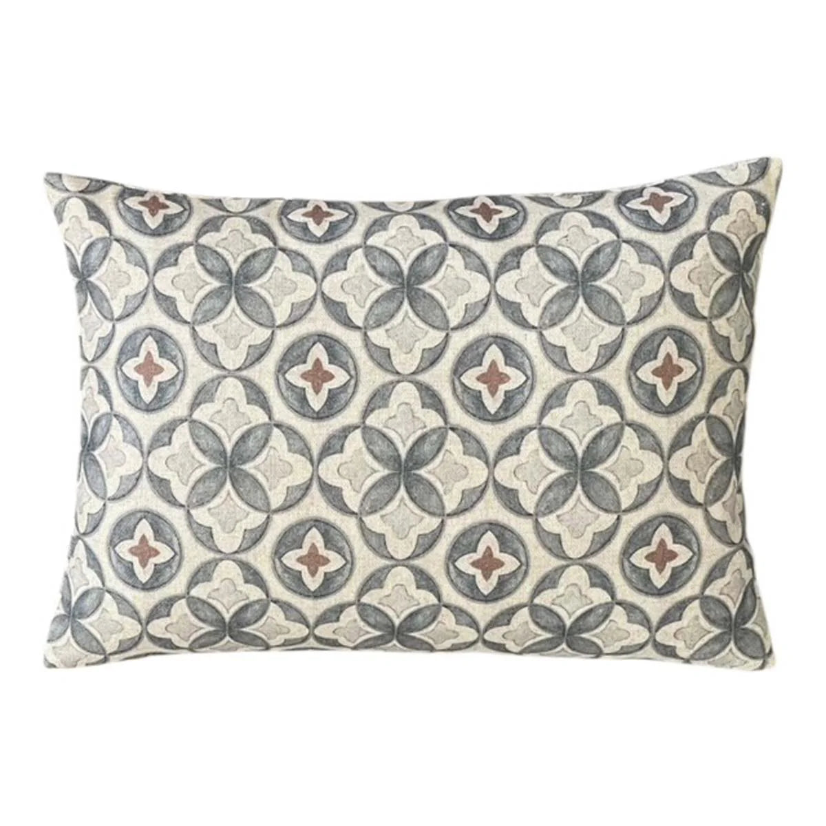 Lumbar Beige Grey Circles