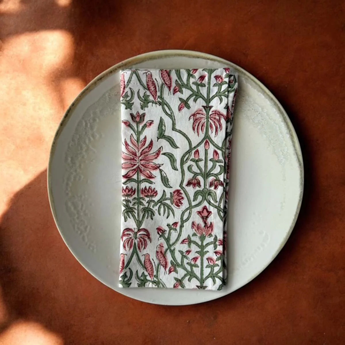 Pretty Pink/Green Set of 4 Napkins