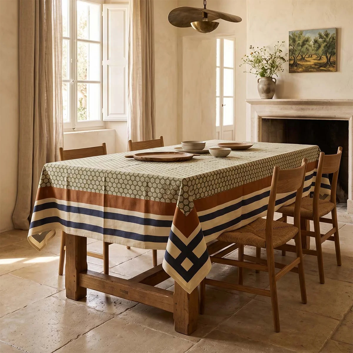 Green Ditsy Tablecloth