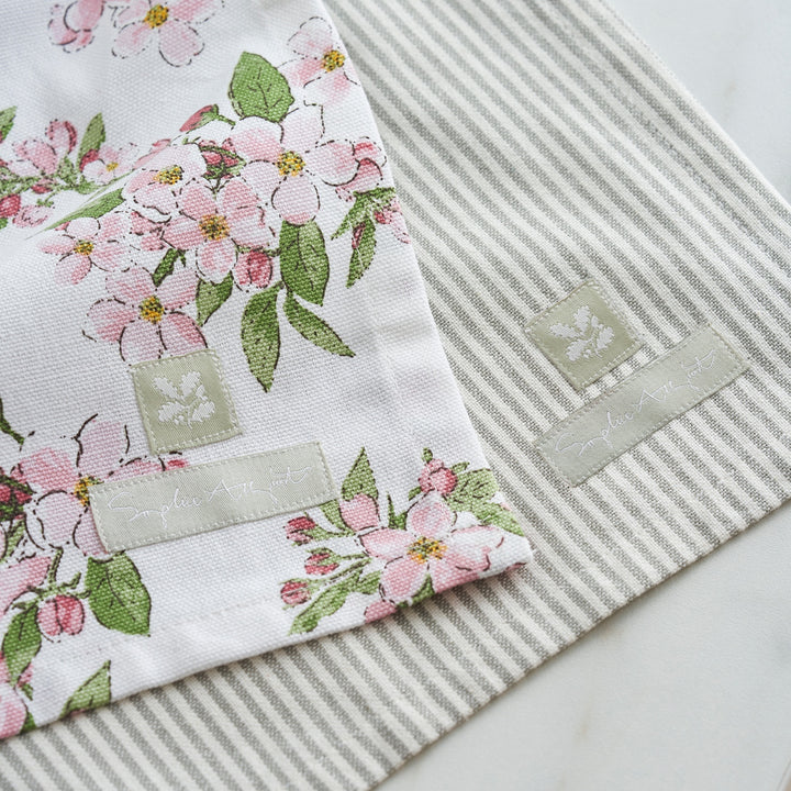 Tea Towel-Set of 2 Blossom and Stripe