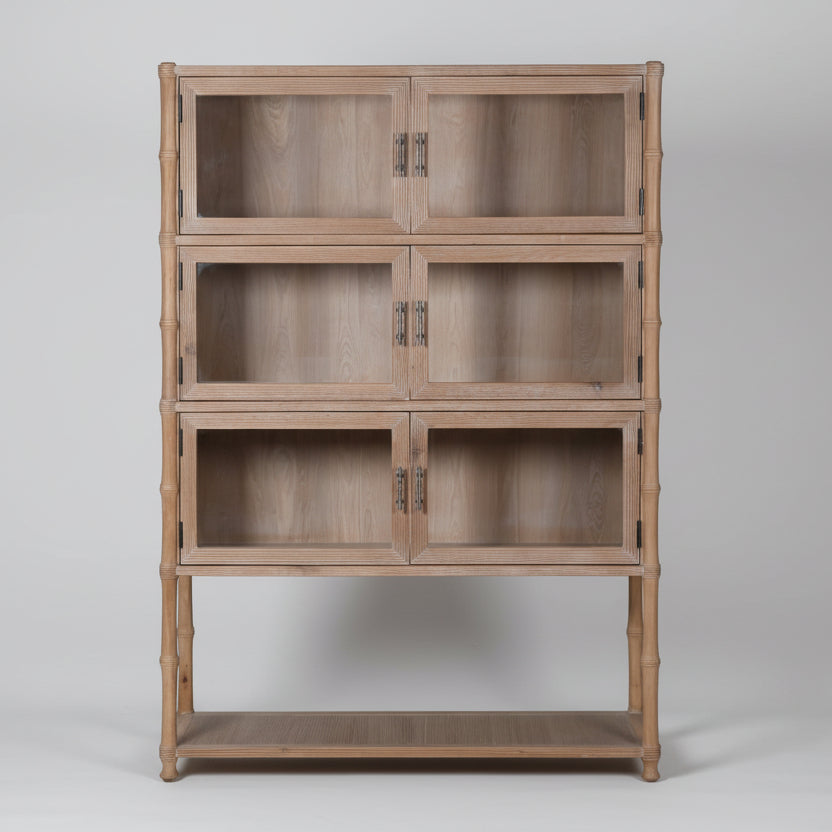 Oak 6 Door Display Cabinet