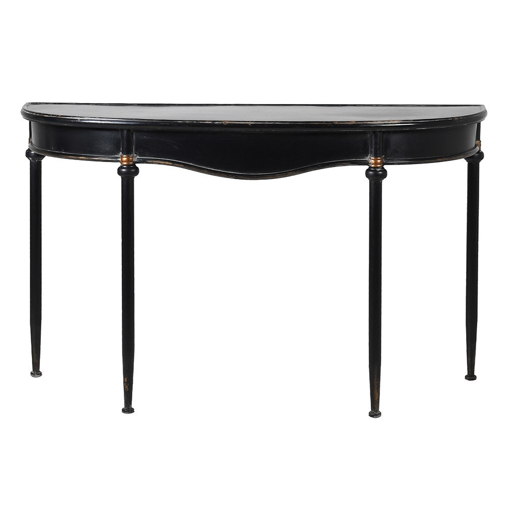 Distressed Metal Black Console